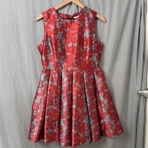 BB Dakota Red and Blue Patterned Dress